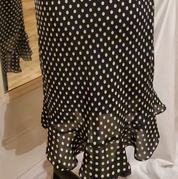 DRESS BY SHARON, SIZE 13/14, POLKA DOT, BLACK AND WHITE, PERFECT CONDITION - Picture 6 of 7
